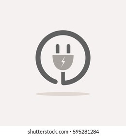 Plug icon with shade on a beige background