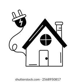 Plug icon showing an energy efficient house