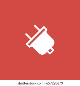 plug icon. sign design. red background