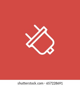 plug icon. sign design. red background
