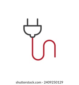 plug icon. sign for mobile concept and web design. outline vector icon. symbol, logo illustration. vector graphics.