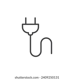 plug icon. sign for mobile concept and web design. outline vector icon. symbol, logo illustration. vector graphics.
