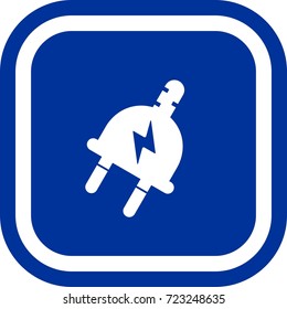 Plug icon , sign Square with rounded corners