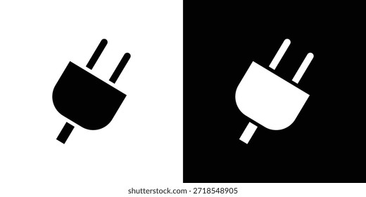 Estilo plano aislado de la Ilustración vectorial de la silueta del icono del enchufe