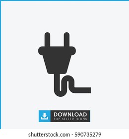 plug icon. Simple filled plug vector icon. On white background.