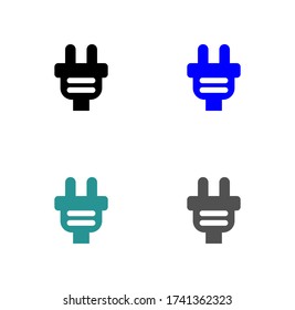 Icono de enchufe diseño plano de ilustración vectorial de ilustración vectorial.