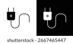 Plug icon symbol collection. Flat vector stock illustration.