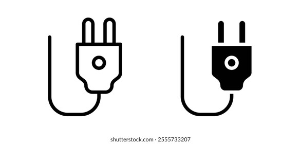 Plug icon symbol collection on white background.
