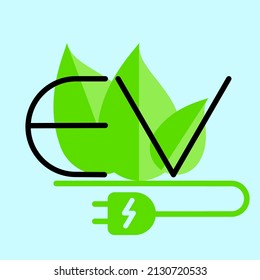 plug icon symbol, EV, Green hybrid,charging point logotype.