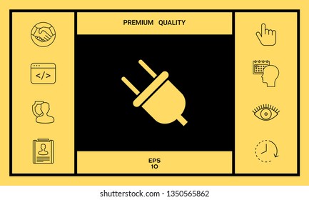 Plug icon symbol. Graphic elements for your design