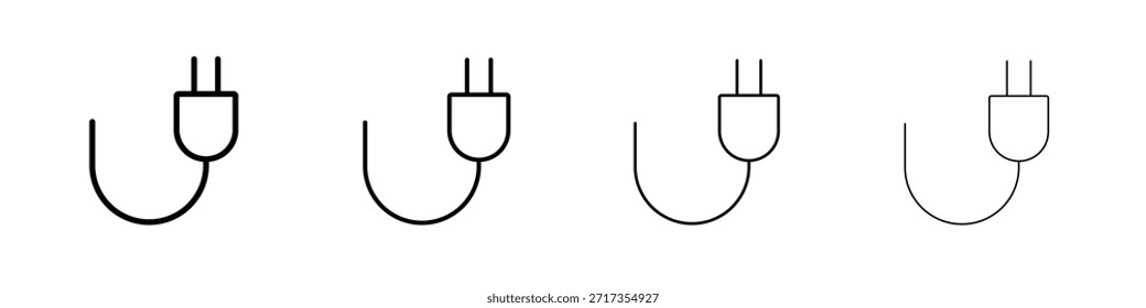 Conjunto de pictogramas de símbolos de icono de enchufe