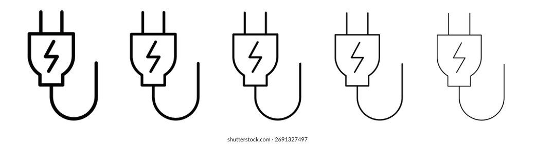 Ícone Plug. Coleção de ícones de linha fina para interface do usuário da Web.