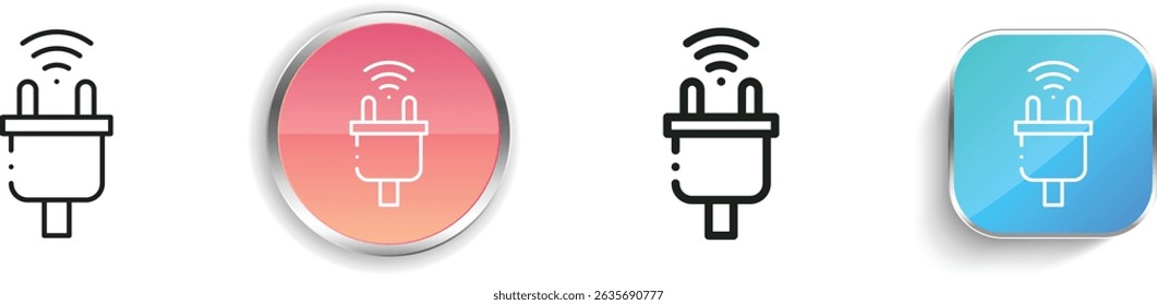plug icon. Thin Linear, Regular and Button Style Design Isolated On White Background