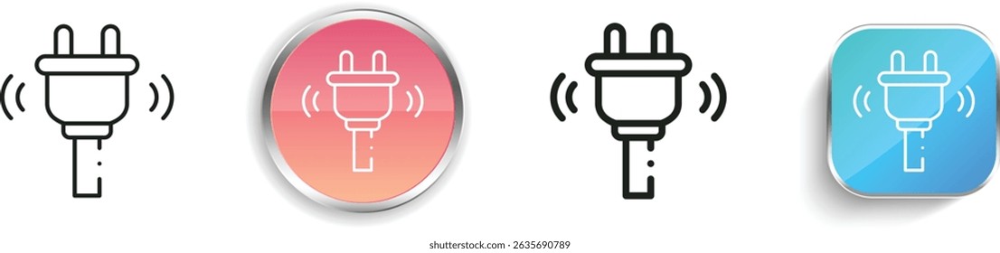 plug icon. Thin Linear, Regular and Button Style Design Isolated On White Background
