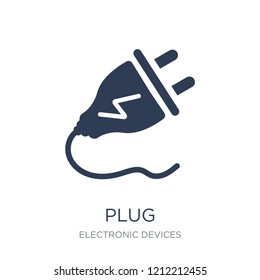 Plug icon. Trendy flat vector Plug icon on white background from Electronic devices collection, vector illustration can be use for web and mobile, eps10