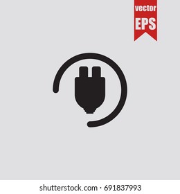 Plug icon in trendy isolated on grey background.Vector illustration.