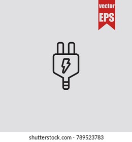 Plug icon in trendy isolated on grey background.Vector illustration.