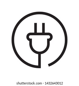 Plug in icon in trendy outline style design. Vector graphic illustration. Suitable for website design, logo, app, and ui. Editable vector stroke. EPS 10.