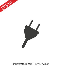 Plug Icon. uk electric plug icon. Illustration style is flat iconic black symbol on a white background
