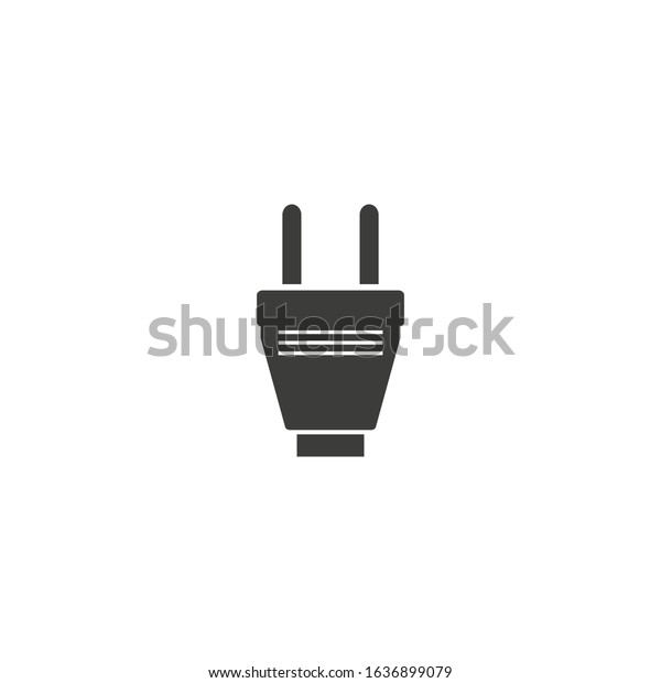 Plug Icon. uk\
electric plug icon. Illustration style is flat iconic black symbol\
on a white background.