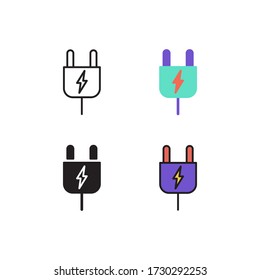 plug icon vector with different style design. isolated on white background