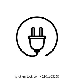 Plug-Icon-Vektorgrafik. Design des elektrischen Steckerglyps