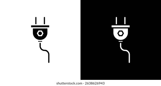 Plug icon Vector in flat style. Collection silhouettes