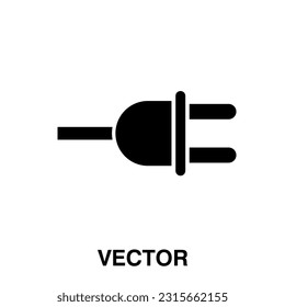 Icono de enchufe, ilustración vectorial. ilustración de icono de enchufe vectorial aislado en blanco, icono de enchufe.eps