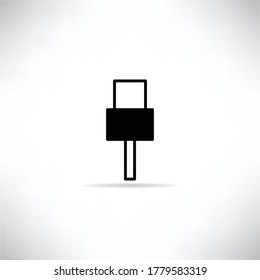 Plug-Symbol, Vektorgrafik auf weißem Hintergrund