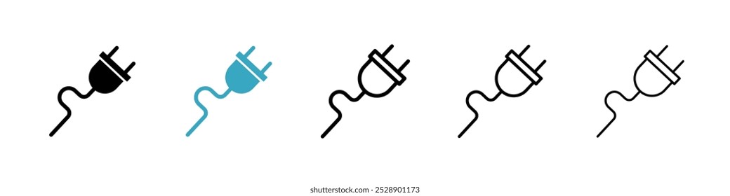 Plug icon vector illustration set