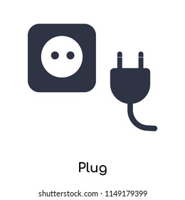 Plug icon vector isolated on white background for your web and mobile app design, Plug logo concept