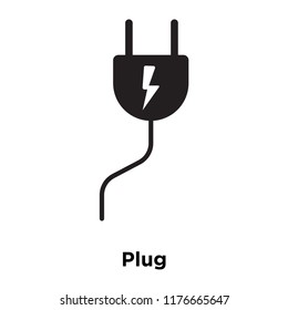Plug icon vector isolated on white background, logo concept of Plug sign on transparent background, filled black symbol