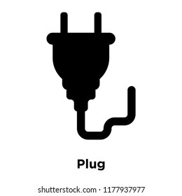 Plug icon vector isolated on white background, logo concept of Plug sign on transparent background, filled black symbol