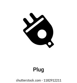 Plug icon vector isolated on white background, logo concept of Plug sign on transparent background, filled black symbol