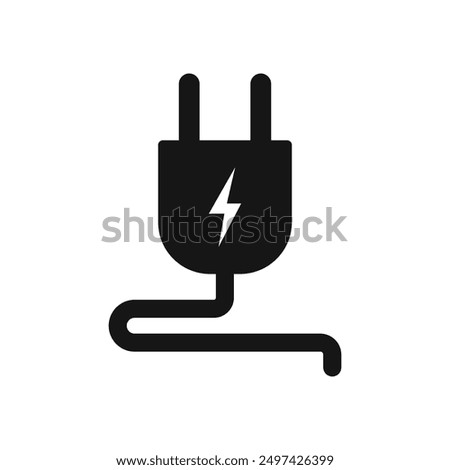 Plug icon vector isolated on white background. electric plug symbol, charging sign.