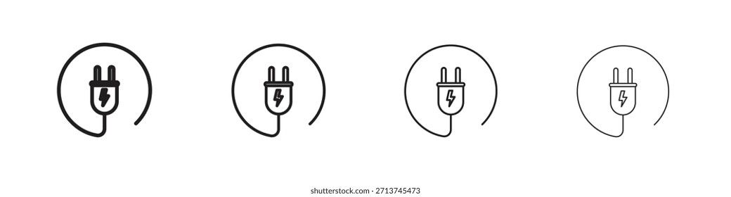 Plug icon. Vector isolated pictograms.