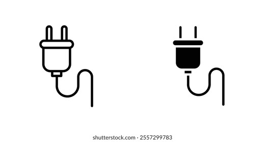 Plug Icon vector. liner and flat style icons set.