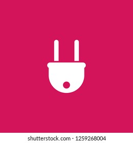 plug icon vector. plug sign on pink background. plug icon for web and app