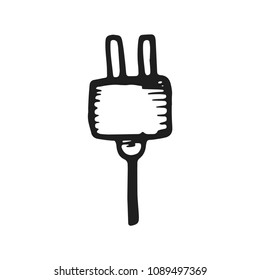 plug icon vector sketch isolated on white background.