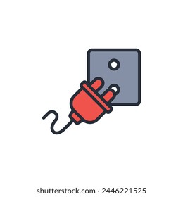 plug in icon. vector.Editable stroke.linear style sign for use web design,logo.Symbol illustration.