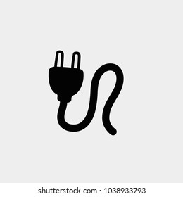 Plug icon. Plug with wire