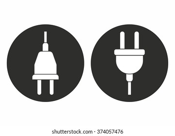 Plug   -   icons for graphic design and Internet sites. Vector illustration. 