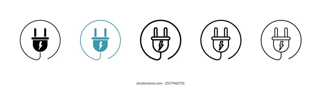 Plug icons pack in black and blue.