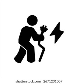 ícones de plugue. vetor sólido simples