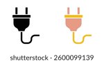 Plug icons in solid black and outlined style