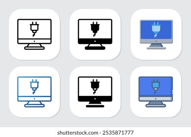 plug icons with various design styles