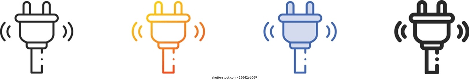 plug icon.Thin Linear, Gradient, Blue Stroke and bold Style Design Isolated On White Background