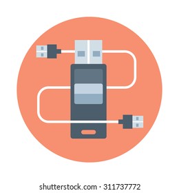 Plug in, flat style, colorful, vector icon for info graphics, websites, mobile and print media.