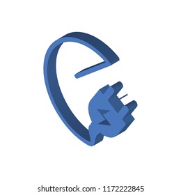 Plug isometric left top view 3D icon