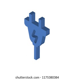 Plug isometric left top view 3D icon